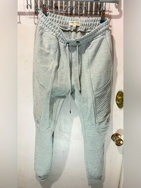 Triple Five Soul Light Gray Ribbed Knee Joggers